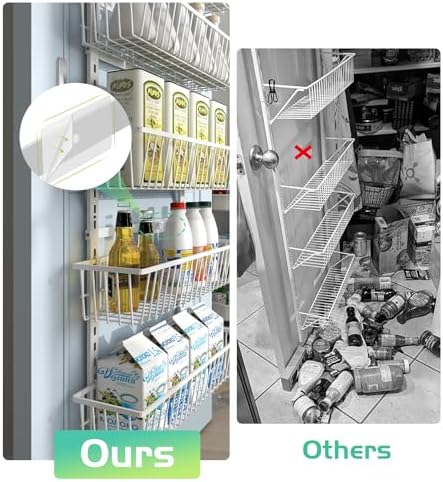Mefirt White 12 Inch Wide Narrow Over The Door Pantry Organizer - Image 5