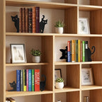 6pcs Cat Metal Bookends for Shelves Cute Decorative Book Ends with Bookmark - Image 3