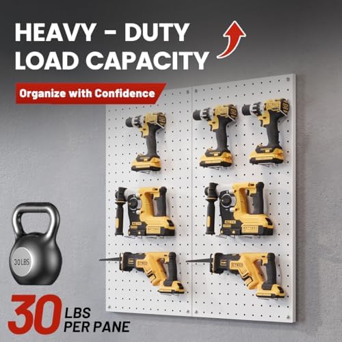 Metal Pegboard Tool Organizer, 12 x 24 in, 30 lb Capacity, 4 Pack - Image 3