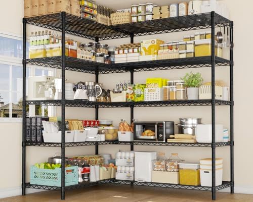 PrimeZone Corner Shelving l Shaped Wire Shelf Pantry Shelves Garage Storage - Image 2