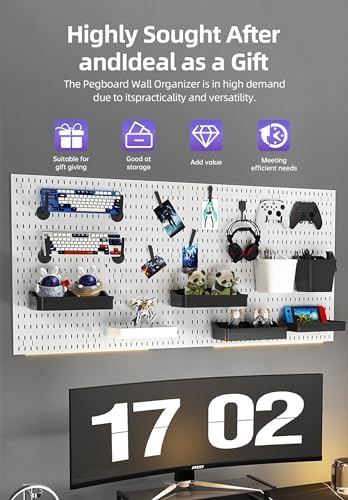 Pegboard Wall Organizer Kit, Modular Storage System, Black - Image 6