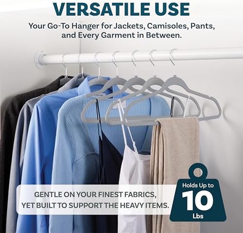 DEILSY™ Non-Velvet Thin Hangers Space Saving Gray Hangers 50 Pack - Image 6