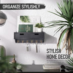 Rebee Vision Key Holder Wall Mount with 2 Drawers for Home Decor, Black - Image 2