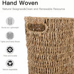 Coeusy Wicker Trash Can,Seagrass Waste Basket for Bathroom,Bedroom,5 Gallon - Image 6