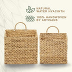 Set of 2 Wicker Hanging Basket for Organizing, Front Door, Mail, Flowers - Woven Wall Baskets for Storage - Image 6