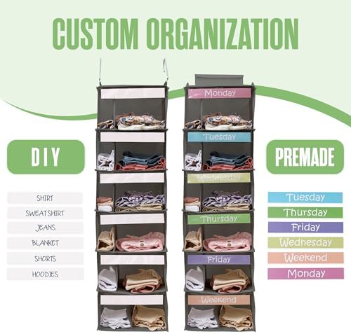 Kids Clothes Organizer, Weekly Clothes Organizer for Kids, 6 Shelf, Grey - Image 7