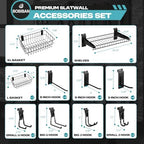 24Pcs Slatwall Accessories Set with Slatwall Baskets, Shelves, Hook - Image 2