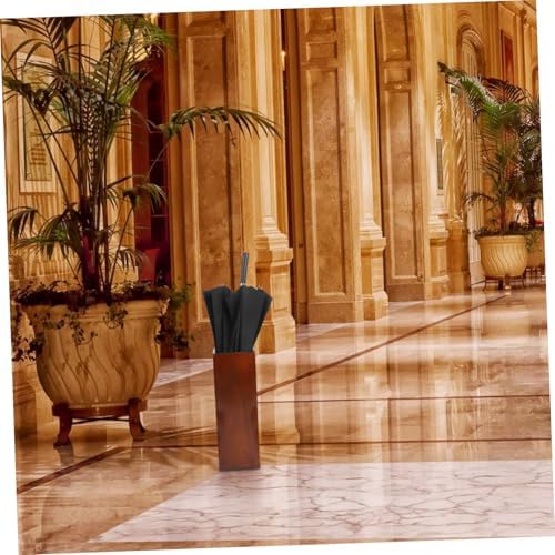 OUNONA Solid Wood Umbrella Stand Elegant Entryway Organizer for Indoor and Outdoor Use Heavy Duty Umbrella Holder for Lobbies Dark Walnut - Image 6