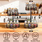 12" Large Lazy Susan Turntable Organizer - 2 Tier Spice Rack for Table Top - Image 2