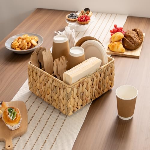 StorageWorks Wicker Silverware Organizer, Utensil Caddy for Parties - Image 2