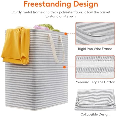 Lifewit 100L Large Laundry Baskets, Laundry Hampers Bags, 2 Pack, Grey&Blue - Image 2