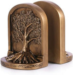 Tree of Life Bookends Set – 6.1" Resin Decorative Bookends, Antique Bronze Finish, Non-Skid Heavy Duty Support for Books, Bookshelf Decor, Office, Library, Housewarming Gift by XIYOUQI