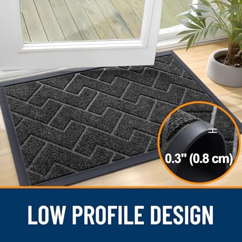 OLANLY Front Door Mat Outside 35x23, All-Season Absorbent Rubber Doormat - Image 4