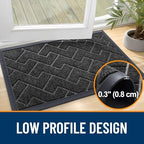 OLANLY Front Door Mat Outside 47x32, All-Season Absorbent Rubber Doormat - Image 4