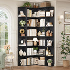 FOTOSOK 72" Tall Corner Bookshelf, 6-Tier Bookshelf and Bookcase, Black - Image 3