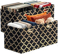 Posprica 13x13x13 Storage Cube Bins, Collapsible Storage Bins Fabric Storage Cubes Organizer Baskets Box Drawers for Shelves, Closet, Wardrobe, Bookshelf, Cabinet,(Set of 4, Black/Gold lantern) by Posprica