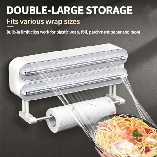 Magnetic Foil and Plastic Wrap Organizer, Magnetic Food Wrap Dispense，A2 - Image 3