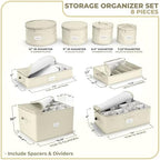 Sorbus China Storage Containers, Dinnerware Storage Set (8 Piece, Beige) - Image 2