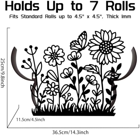 Wildflower Toilet Paper Holder Wall Mount/Stand for Extra 8 Rolls - Image 2