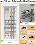 dodowin Over Door Shoe Organizers, 2 Pack, 40 Pockets Each, White - Image 6