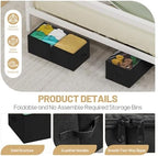 Large Under Bed Storage Containers, 12" Height, 31" Long, 2 Pack, Black - Image 4