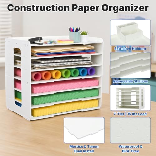 11X17 Construction Paper Organizer for Desk PVC Scrapbook Storage - Image 4
