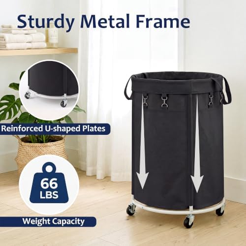 150L Large Capacity Rolling Laundry Basket Hamper with Wheels, Clothes hamper and Removable Bag for Home, Laundry Room, Bedroom, Bathroom, Apartment, Dorm - Image 4