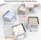 Homsorout Foldable Storage Cubes - Square Organizer with Window, Decorative Baskets for Organizing, Fabric shelf Basket for Clothes, 11 Inch Closet Storage Cubes, Set of 12, Light Grey - Image 5