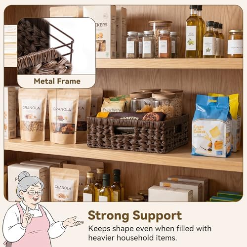 GRANNY SAYS Wicker Storage Baskets for Shelves, Dark Brown Baskets, 1-Pack - Image 2