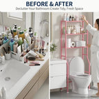 Livilord 3-Tier Over Toilet Storage Rack, Anti-Wobble, Pink - Image 7