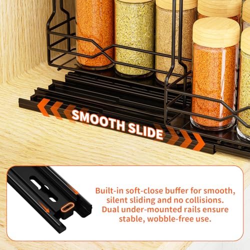 RCHYFEED Pull Out Spice Rack Organizer for Cabinet,2.1 Wx10.5 Dx8 H,3 Pack - Image 7