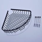 304 Stainless Steel Shower Caddy Corner Basket Shelf Bathroom Organizer Wall Mounted Storage, Matte Black Plated Finish Heavy Duty - Image 7