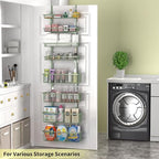 Moforoco Sage Green Over The Door Pantry Organizer, Pantry Door Organizer Shelves, Kitchen Organizers and Storage, Hanging Basket Wall Spice Rack Seasoning Shelves - Image 5