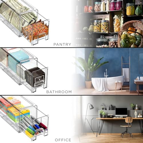 Sorbus Clear Storage Drawers for Refrigerator with Handles (Small, 4 Pack) - Image 5