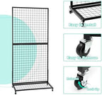 NectaCol Grid Wall Panels, 2 Packs 3'x 6' Gridwall Display Stand with a Base Plate, Black Wire Grid Wall Display Rack, Craft Show Display Grid,Retail Display Stand - Image 4