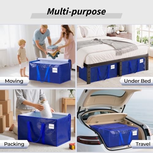 ukeetap 16 Pack Extra Large Clothes Storage Bins with Lids, Blue - Image 6