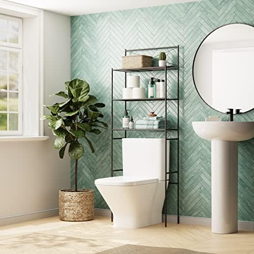 Zenna Home Over the Toilet Storage Shelf Space Saver, Behind Toilet Bathroom Organizer and Storage, Metal Bathroom Organizer with 3 Shelves, Oil Rubbed Bronze - Image 2