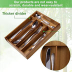 Greenual Acacia Wood Silverware Organizer 10 In Utensil Organizer Silverware Tray for Drawer Cutlery Flatware Organizer for Kitchen 2 Pack - Image 3