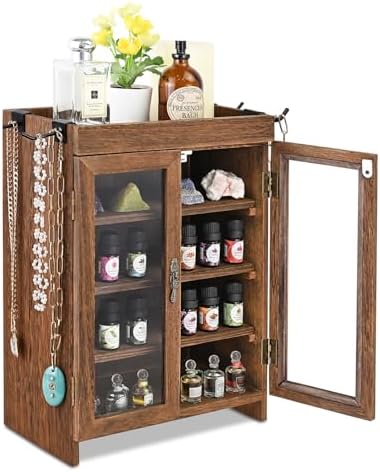 Ikee Design Wooden Storage Cabinet with Glass Door & Adjustable Shelves by IkeeDesign