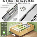 Pull Out Cabinet Organizer, Soft Close Slide Out Solid Wooden Drawers(26"W X 21"D x 6.2''H), Heavy Duty Full-extension Roll Out Shelves for Kitchen Cabinets,Pantry & Closet Organizers and Storage - Image 5