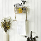DII Rustic Bathroom Décor, Metal Storage, Small Towel Bar, Gold - Image 2