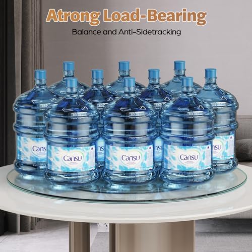 27" Glass Lazy Susan for Dining Table - Tempered Glass Round Clear Tabletop Large Rotating Tray, Silent & Smooth Spin (27inch/70cm) - Image 6