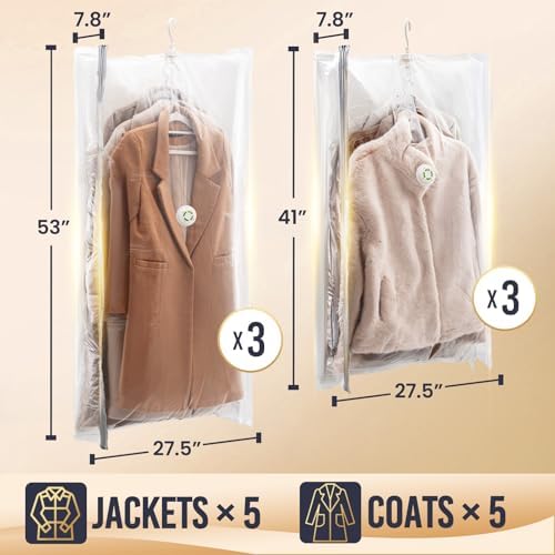 TAILI Hanging Vacuum Storage Bags for Clothes Space Saver 6 Combo Cream - Image 2