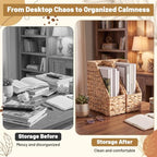 Mifoci 2 Pcs Water Hyacinth Magazine File Organizers 11*9.8*4'' - Image 3