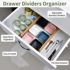 6 Pack Wood Drawer Dividers - Expandable Wooden Drawer Separators - Image 7