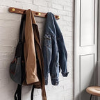 Wall Mounted Coat Rack, Metal Wood, with 5 Hooks - Image 5