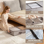 TAILI Under Bed Vacuum Storage Bags for Comforters,41x17.7x6 inch,Taupe - Image 6