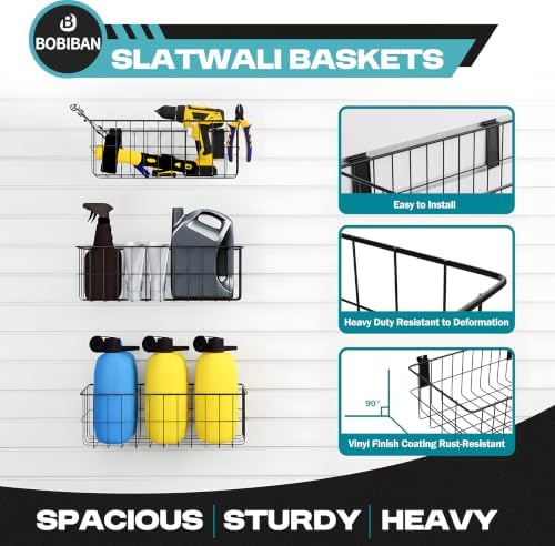 24Pcs Slatwall Accessories Set with Slatwall Baskets, Shelves, Hook - Image 3
