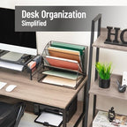 Mind Reader 6 Tier Fan Shaped Desktop File Organizer, Large Capacity Wire Document Holder for Office or Home, Black - Image 2