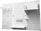 Wall Control Pegboard Organizer 4 ft. Metal Pegboard Standard Tool Storage Kit with White Toolboard and White Accessories - Image 2